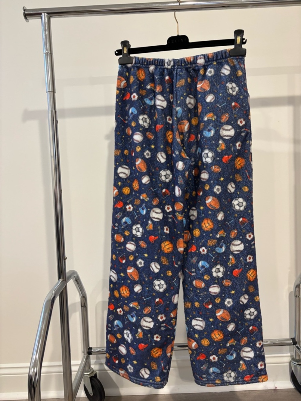 Kids Navy Sports-Print Fleece Joggers